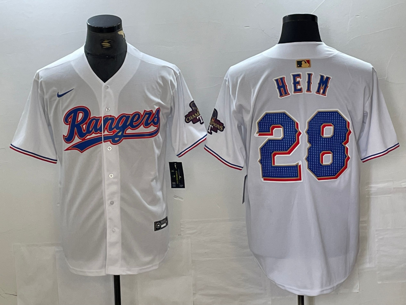 Men's Texas Rangers Jonah Heim #28 White 2024 Gold Collection Limited Jersey